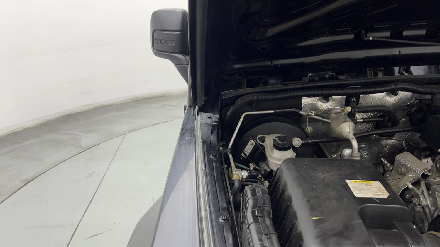 Used 2024 Mahindra Thar LX Hard Top Petrol AT RWD Petrol Automatic engine ENGINE RIGHT SIDE HINGE & APRON VIEW