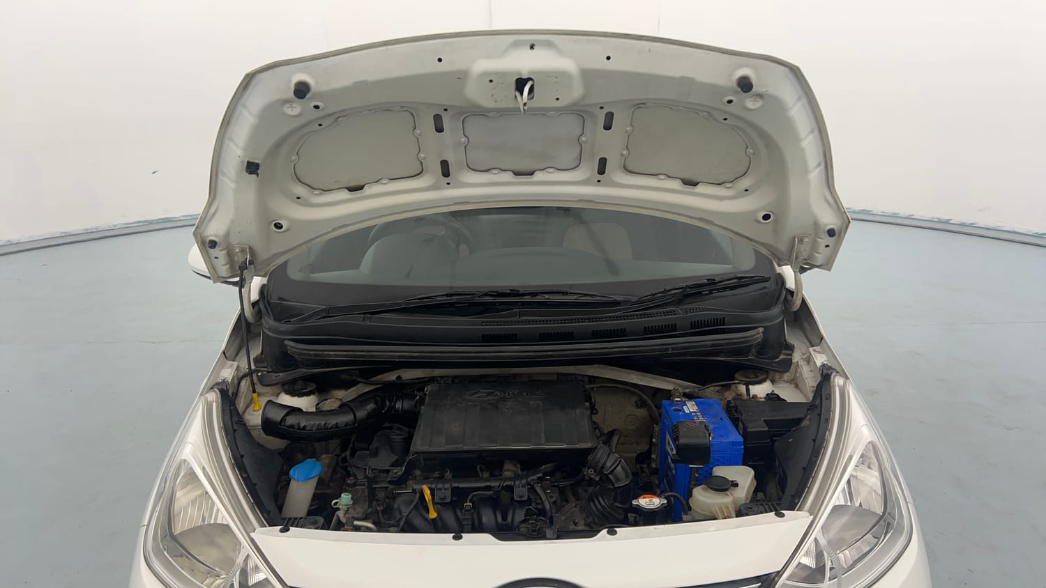 Used 2014 Hyundai Grand i10 Magna 1.2 Kappa VTVT Petrol Manual engine ENGINE & BONNET OPEN FRONT VIEW