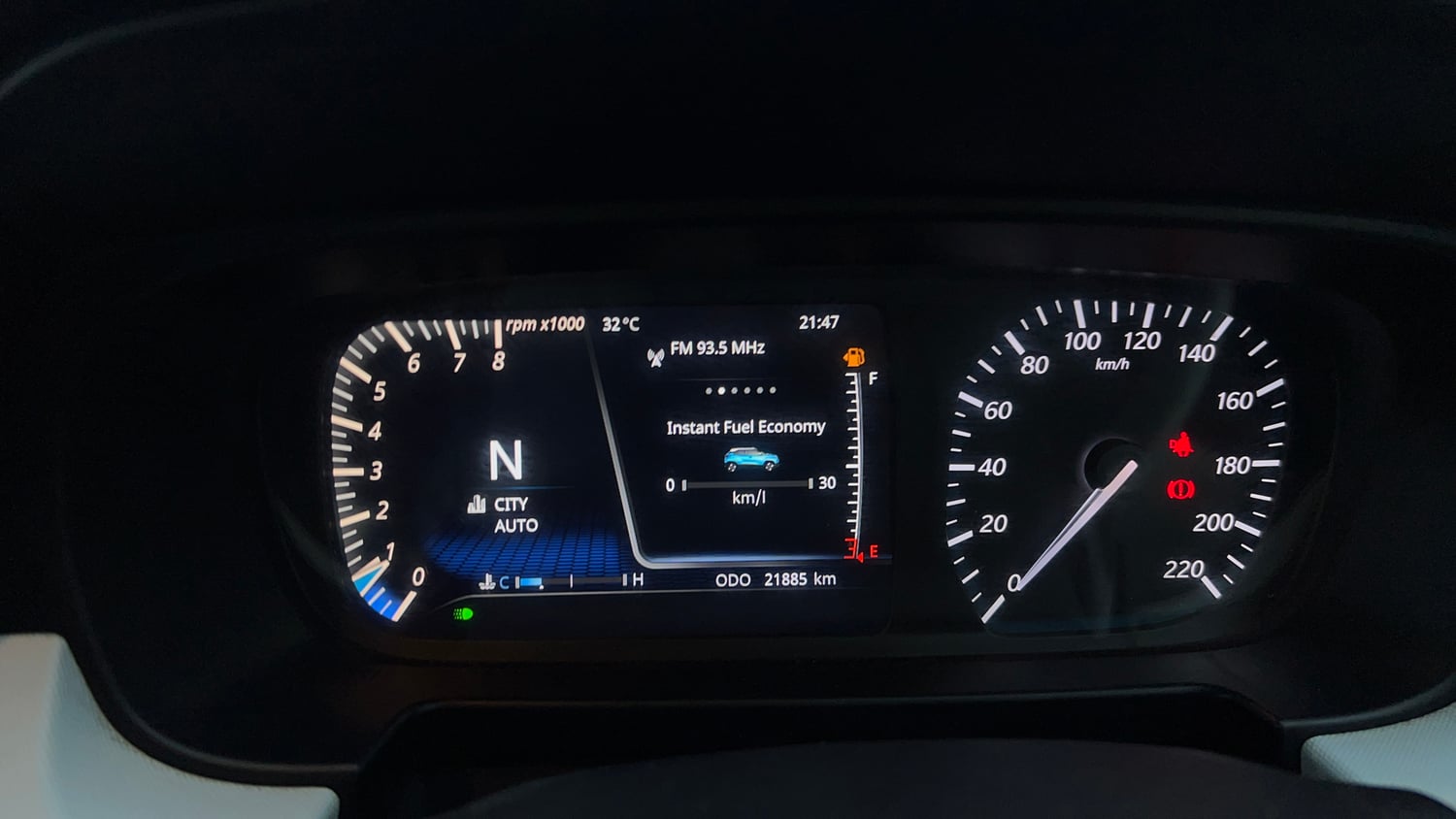 Used 2023 Tata Punch Creative AMT Petrol Automatic interior CLUSTERMETER VIEW