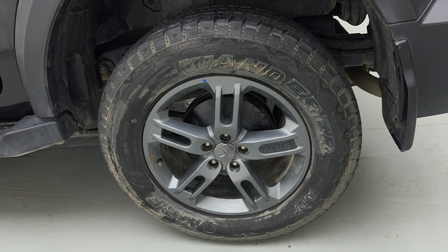Used 2024 Mahindra Thar LX Hard Top Petrol AT RWD Petrol Automatic tyres LEFT REAR TYRE RIM VIEW