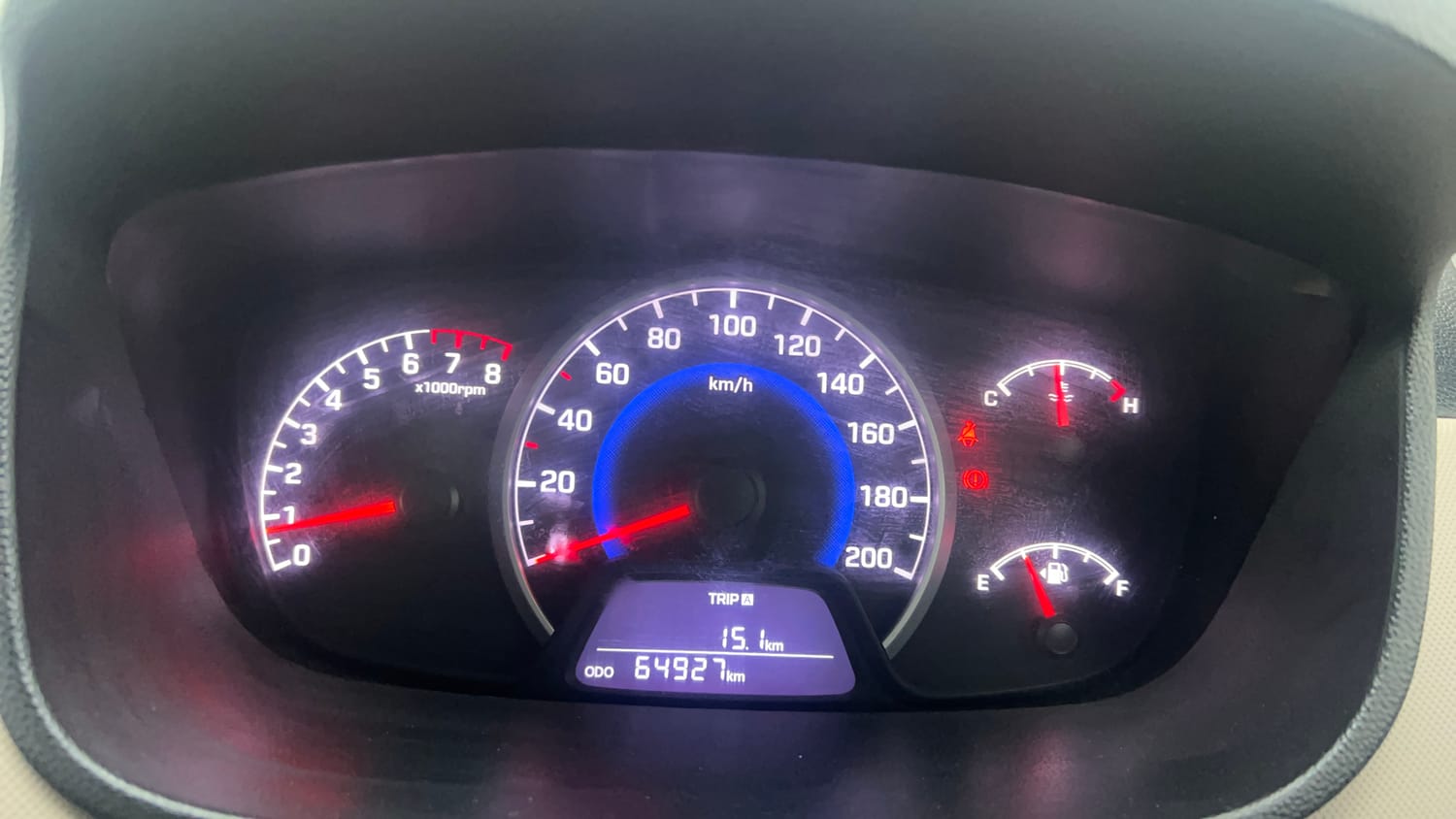 Used 2019 Hyundai Grand i10 Sportz 1.2 Kappa VTVT CNG (Outside Fitted) Cng Manual interior CLUSTERMETER VIEW
