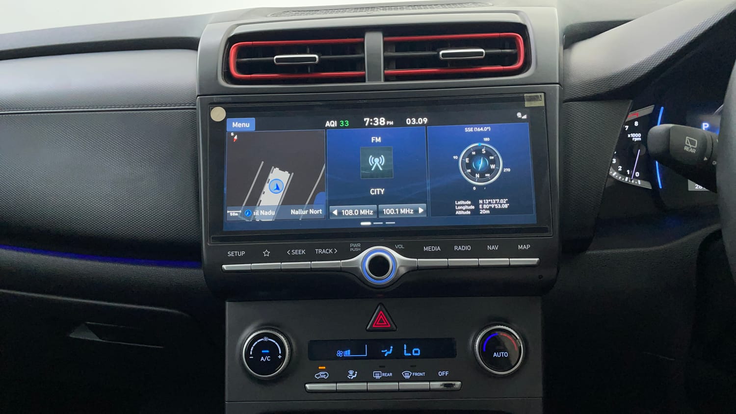 Used 2022 Hyundai Creta SX (O) 1.4 Turbo 7 DCT Petrol Automatic interior MUSIC SYSTEM & AC CONTROL VIEW