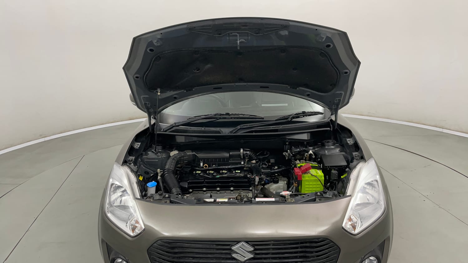 Used 2019 Maruti Suzuki Swift VXi AMT Petrol Automatic engine ENGINE & BONNET OPEN FRONT VIEW