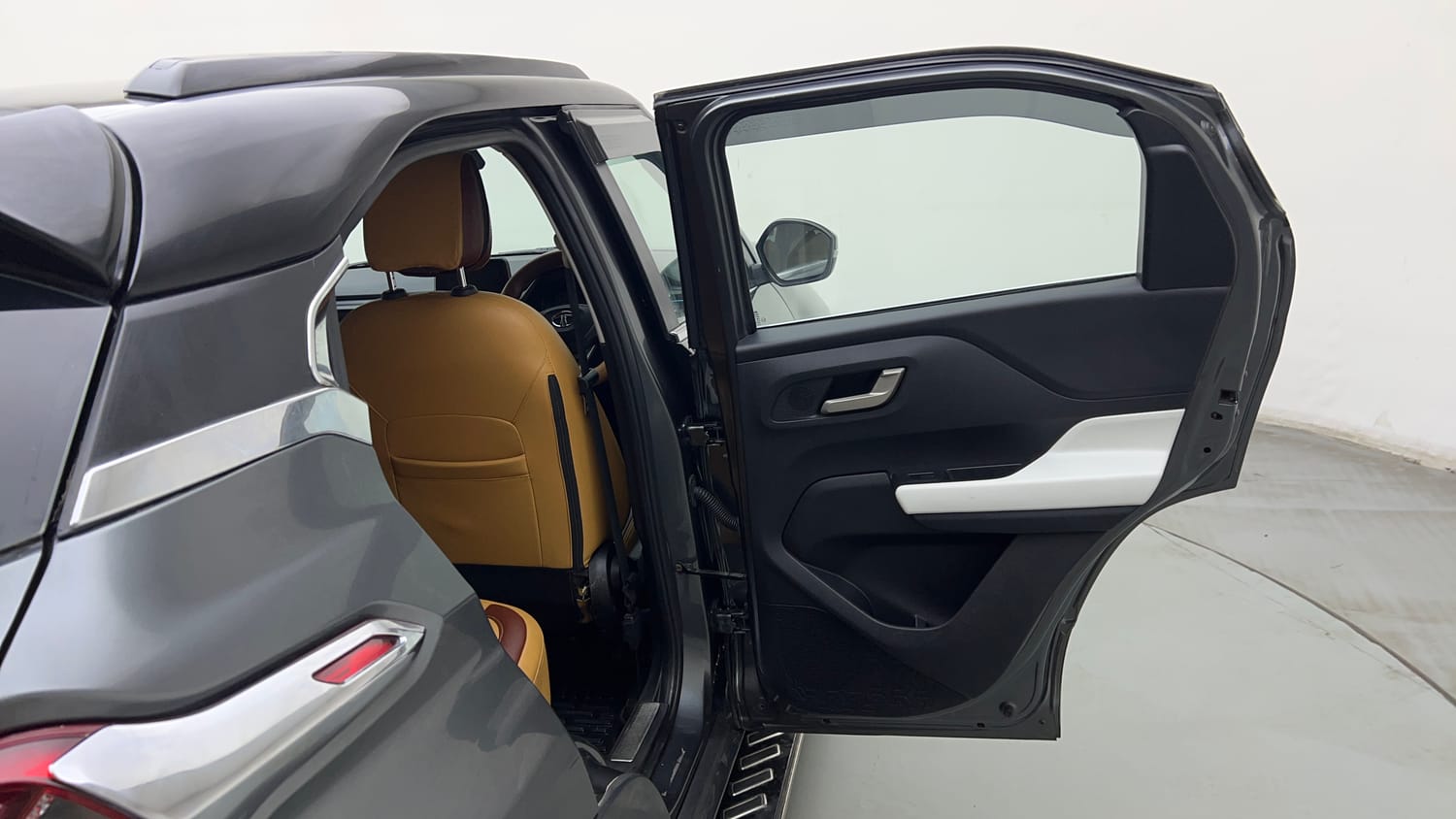Used 2023 Tata Punch Creative Dual Tone AMT Sunroof Petrol Automatic interior RIGHT REAR DOOR OPEN VIEW