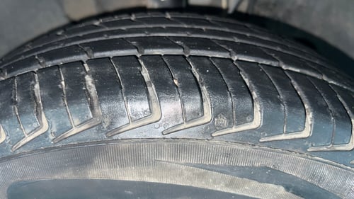 Used 2024 Tata Tiago XE Petrol Manual tyres RIGHT FRONT TYRE TREAD VIEW