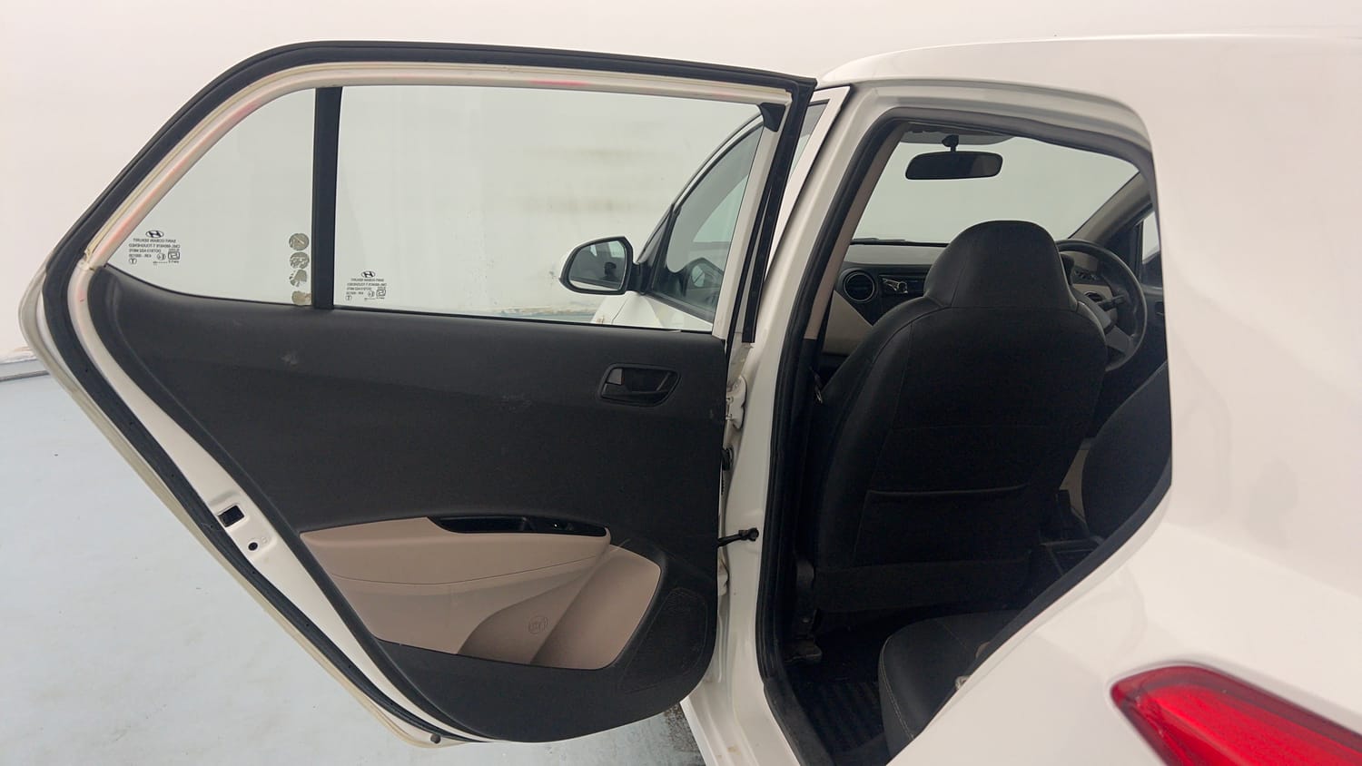 Used 2014 Hyundai Grand i10 Magna 1.2 Kappa VTVT Petrol Manual interior LEFT REAR DOOR OPEN VIEW