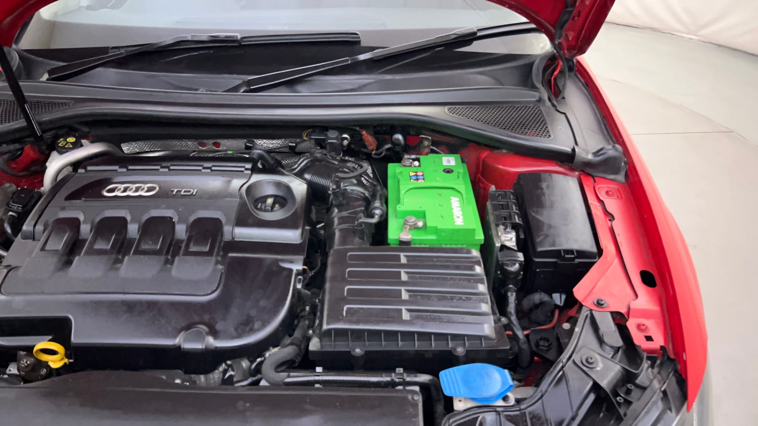 Used 2015 Audi A3 35 TDI Premium Plus + Sunroof Diesel Automatic engine ENGINE LEFT SIDE HINGE & APRON VIEW