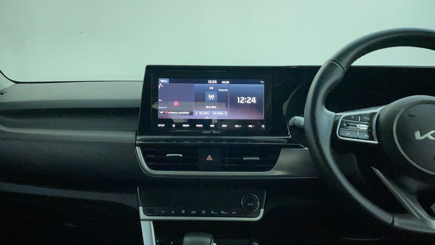 Used 2022 Kia Seltos X Line 1.4 DCT Petrol Automatic interior MUSIC SYSTEM & AC CONTROL VIEW