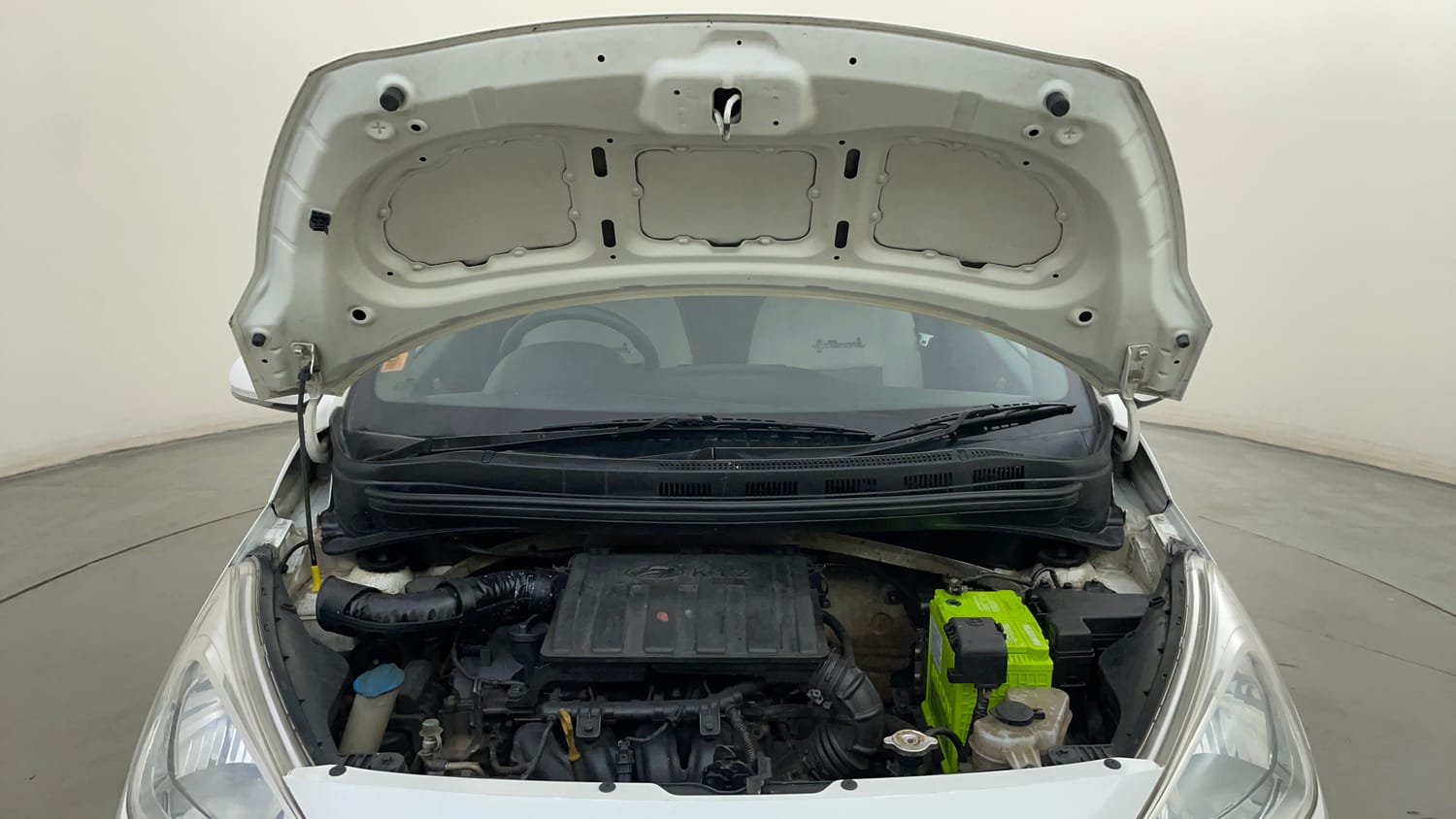 Used 2014 Hyundai Grand i10 Sportz 1.2 Kappa VTVT Petrol Manual engine ENGINE & BONNET OPEN FRONT VIEW