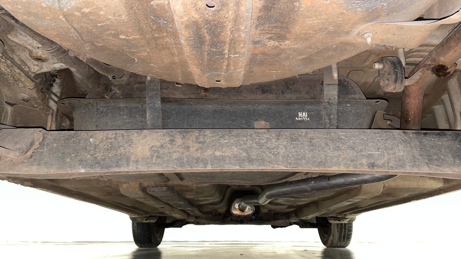 Used 2014 Hyundai Grand i10 Sportz 1.2 Kappa VTVT Petrol Manual extra REAR UNDERBODY VIEW (TAKEN FROM REAR)