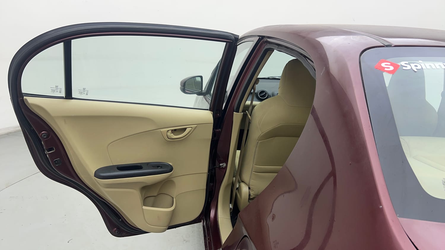 Used 2015 Honda Amaze 1.2 S i-VTEC Petrol Manual interior LEFT REAR DOOR OPEN VIEW