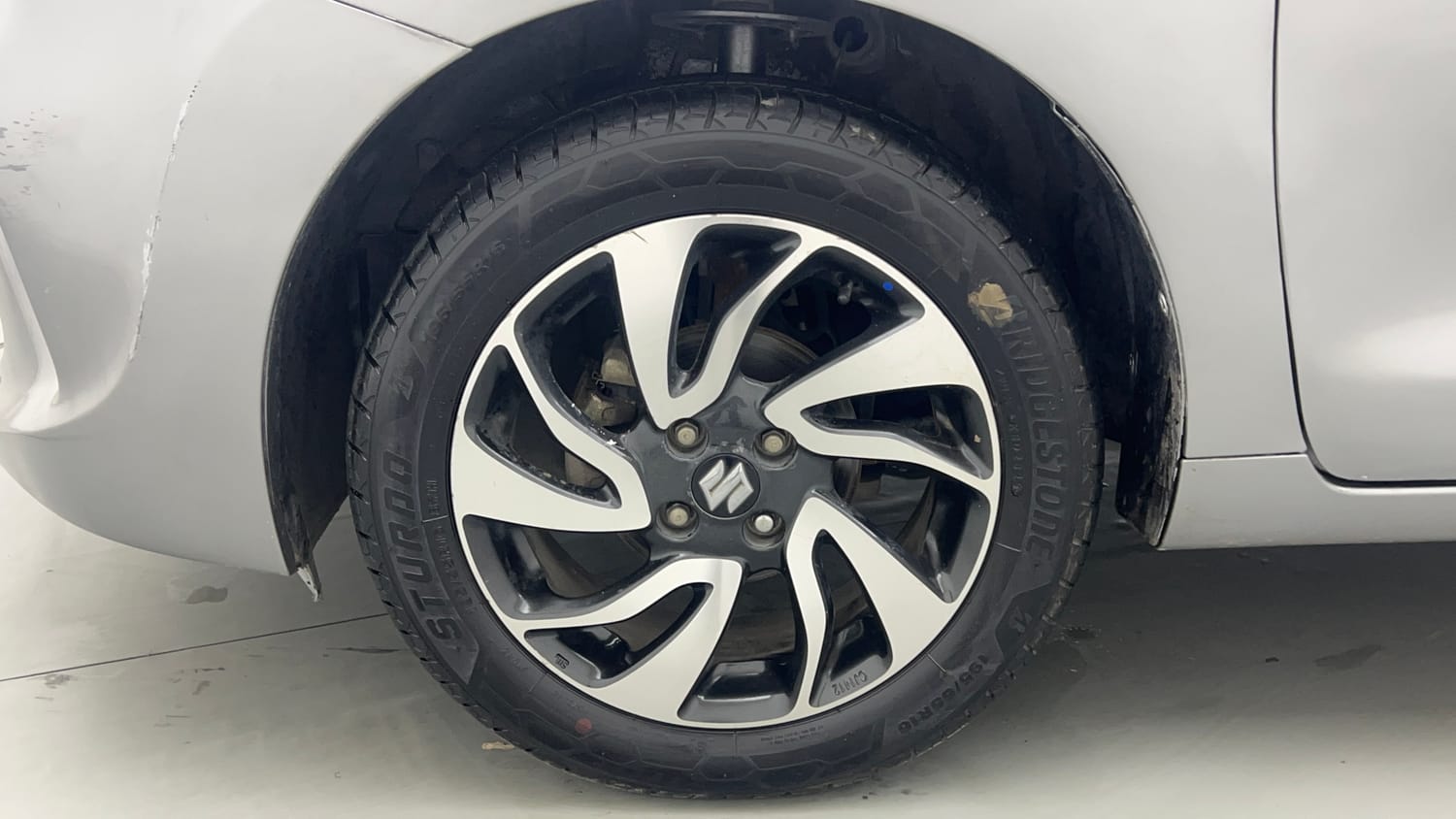Used 2019 Maruti Suzuki Baleno Alpha Petrol Manual tyres LEFT FRONT TYRE RIM VIEW