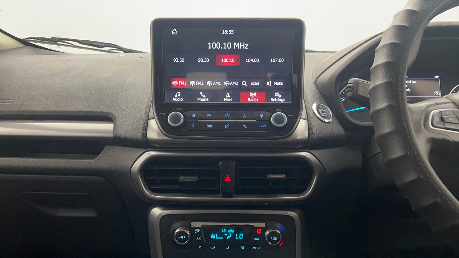 Used 2019 Ford EcoSport Titanium 1.5L Ti-VCT Petrol Manual interior MUSIC SYSTEM & AC CONTROL VIEW