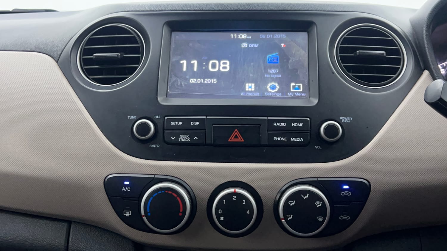 Used 2018 Hyundai Grand i10 Sportz 1.2 Kappa VTVT Petrol Manual interior MUSIC SYSTEM & AC CONTROL VIEW