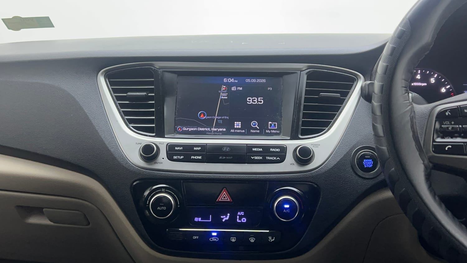 Used 2019 Hyundai Verna SX 1.6 VTVT Petrol Manual interior MUSIC SYSTEM & AC CONTROL VIEW
