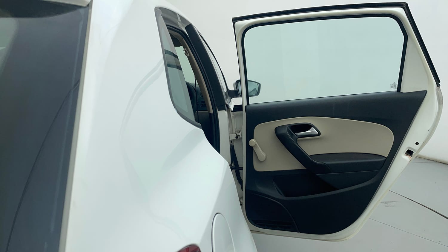 Used 2013 Volkswagen Polo Trendline 1.2L (P) Petrol Manual interior RIGHT REAR DOOR OPEN VIEW