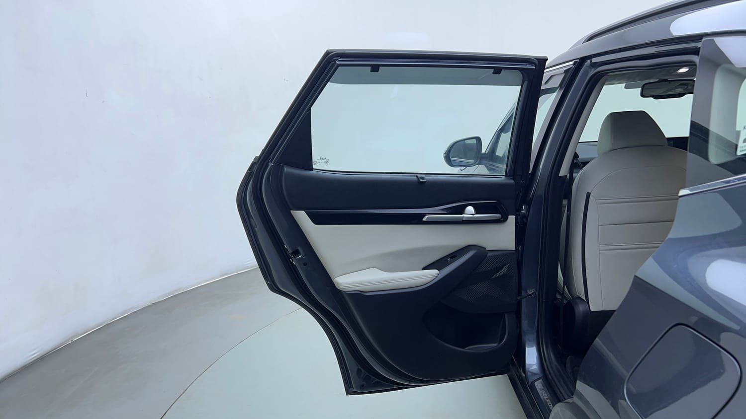 Used 2022 kia Seltos HTX 1.5 IVT Petrol Automatic interior LEFT REAR DOOR OPEN VIEW