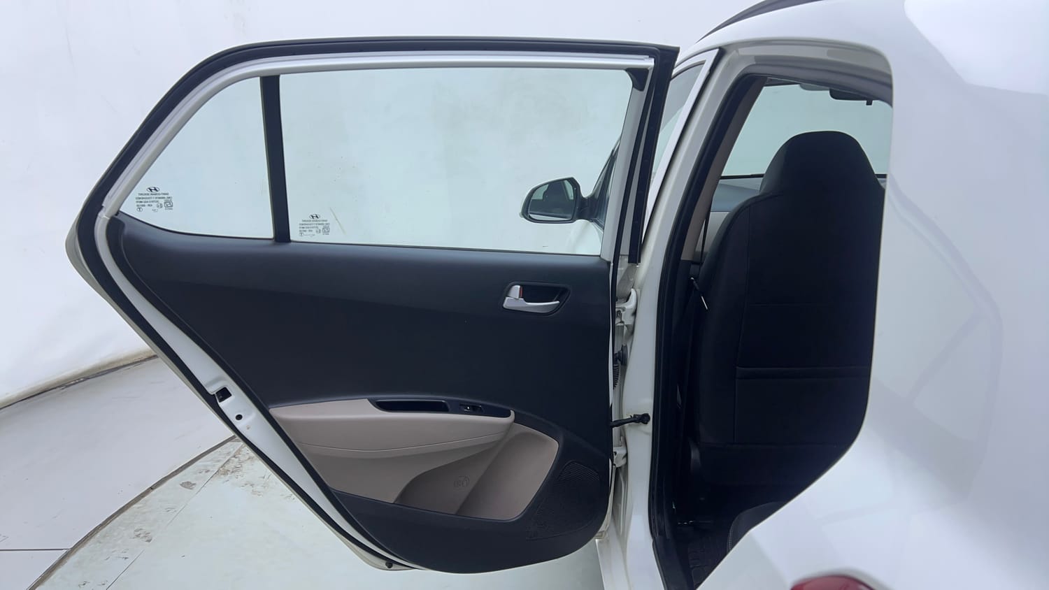 Used 2017 Hyundai Grand i10 Sportz (O) AT 1.2 Kappa VTVT Petrol Automatic interior LEFT REAR DOOR OPEN VIEW