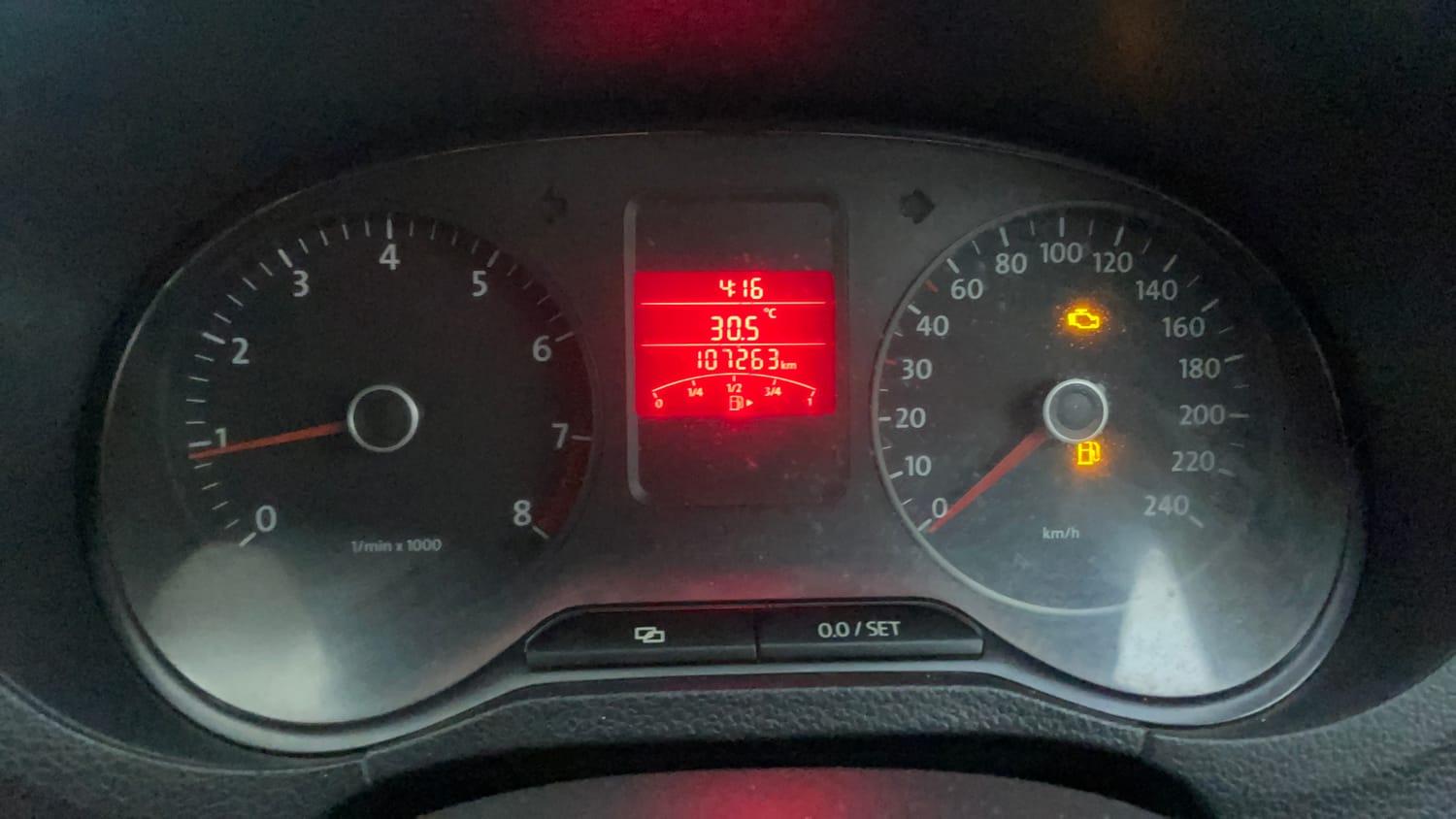 Used 2013 Volkswagen Polo Trendline 1.2L (P) Petrol Manual interior CLUSTERMETER VIEW