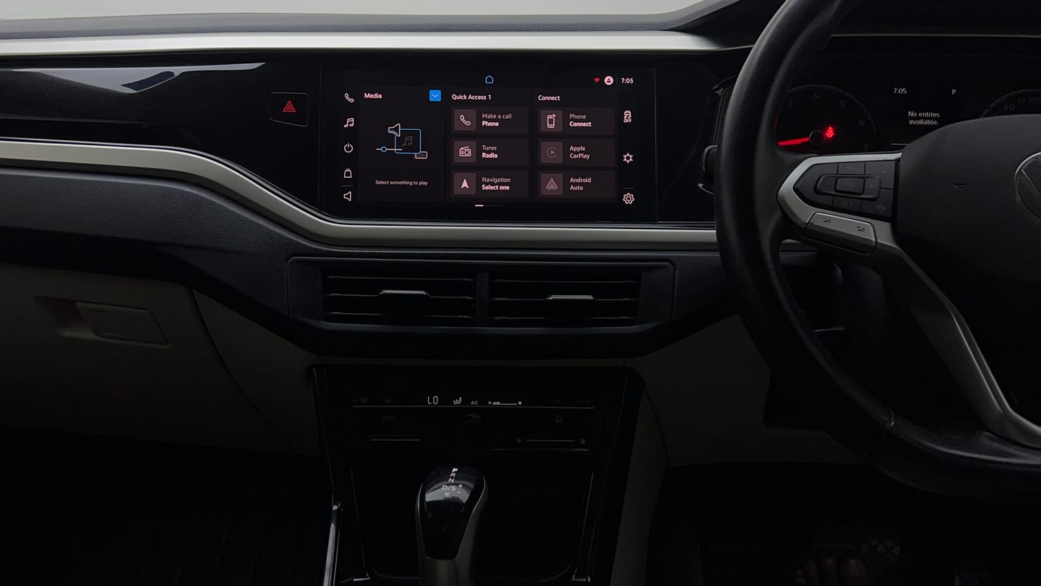 Used 2023 Volkswagen Virtus Highline 1.0 TSI AT Petrol Automatic interior MUSIC SYSTEM & AC CONTROL VIEW