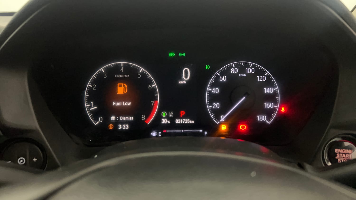 Used 2023 Honda Elevate ZX CVT Petrol Automatic interior CLUSTERMETER VIEW