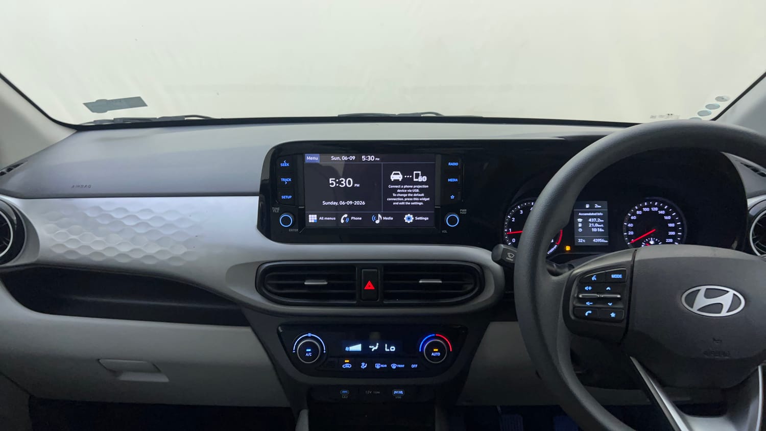 Used 2023 Hyundai Grand i10 Nios Sportz 1.2 Kappa VTVT Petrol Manual interior MUSIC SYSTEM & AC CONTROL VIEW