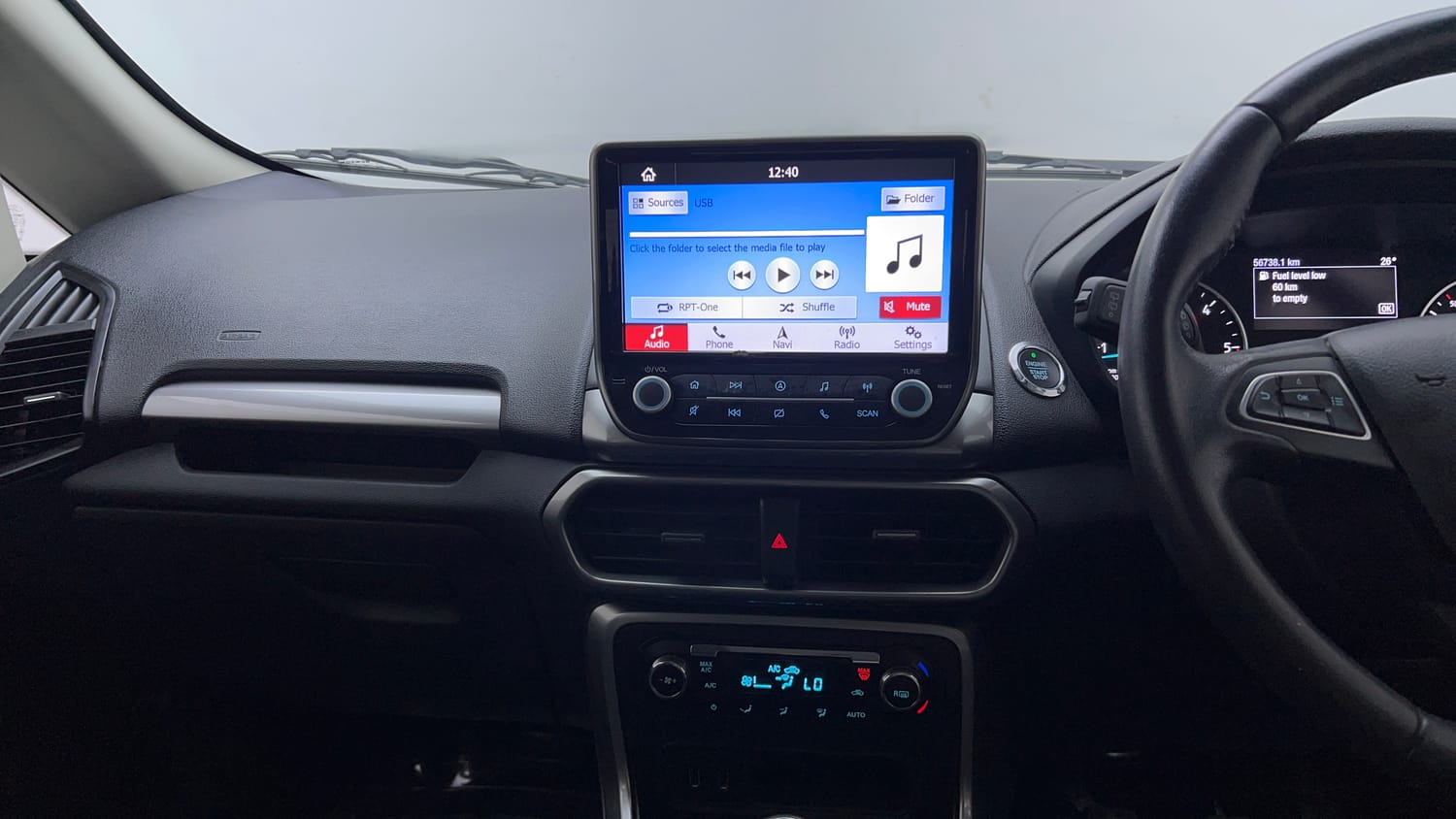Used 2019 Ford EcoSport Titanium 1.5L TDCi Diesel Manual interior MUSIC SYSTEM & AC CONTROL VIEW