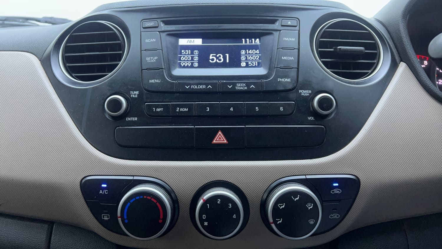 Used 2014 Hyundai Grand i10 Asta AT 1.2 Kappa VTVT Petrol Automatic interior MUSIC SYSTEM & AC CONTROL VIEW