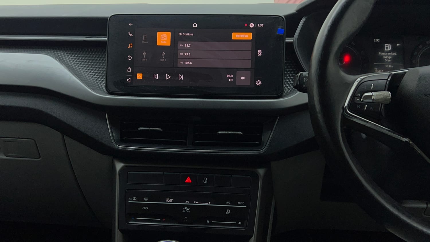 Used 2021 Skoda Kushaq Ambition 1.0L TSI MT Petrol Manual interior MUSIC SYSTEM & AC CONTROL VIEW