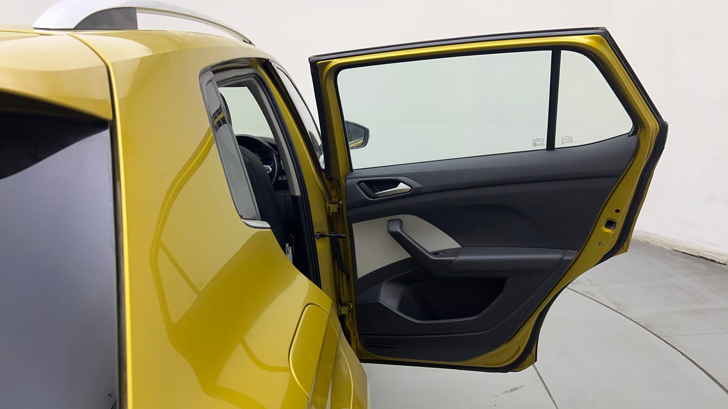 Used 2022 Volkswagen Taigun Topline 1.0 TSI AT Petrol Automatic interior RIGHT REAR DOOR OPEN VIEW