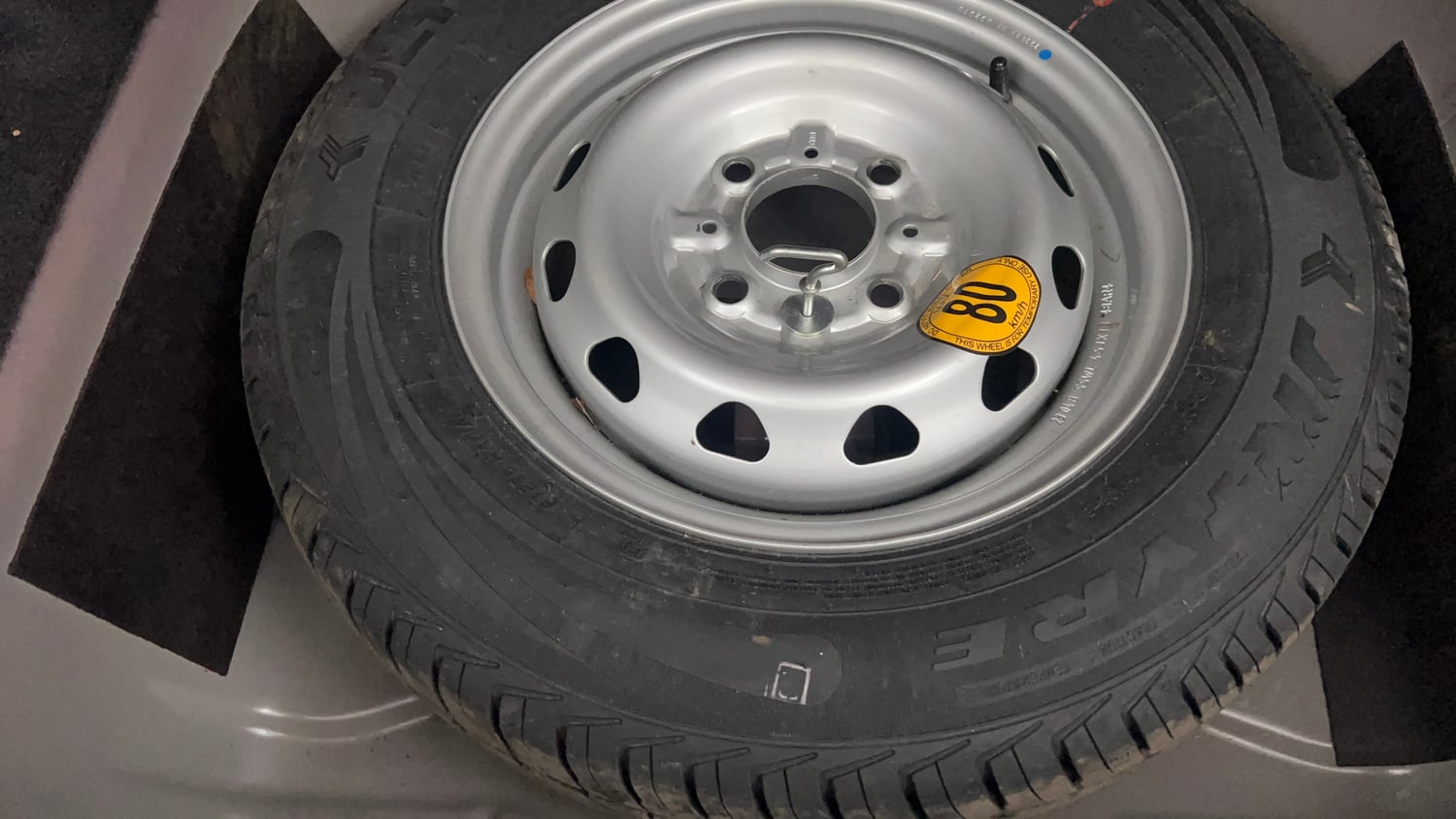 Used 2023 Tata Tigor XZA Plus Leatherette Pack Petrol Automatic tyres SPARE TYRE VIEW