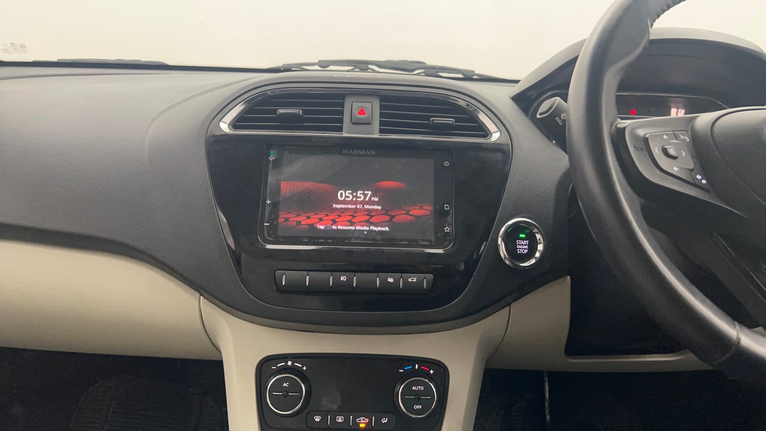 Used 2023 Tata Tigor XZA Plus Leatherette Pack Petrol Automatic interior MUSIC SYSTEM & AC CONTROL VIEW