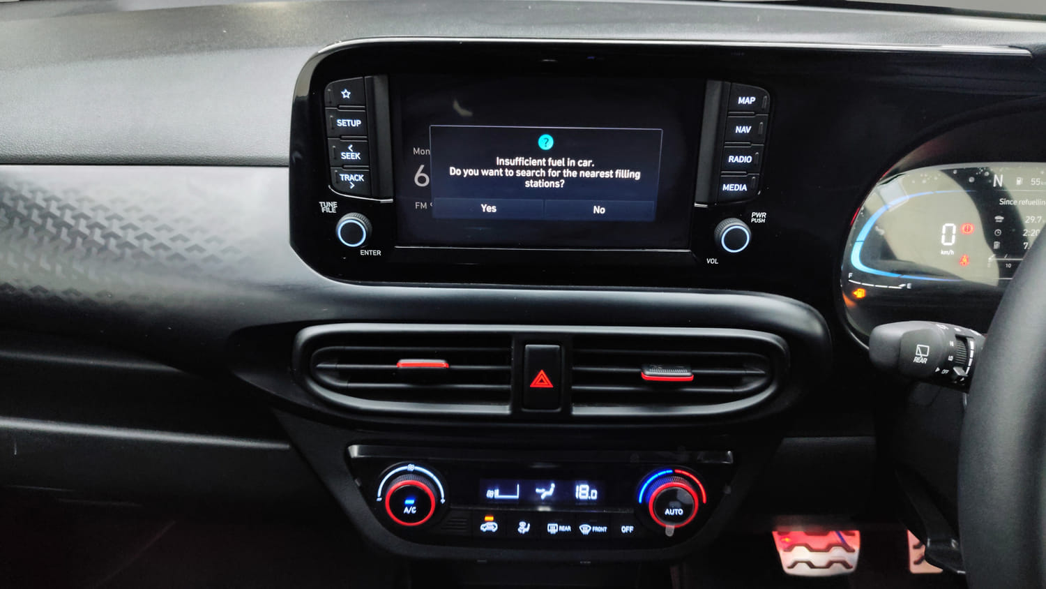 Used 2025 Hyundai Exter SX (O) Connect 1.2 AMT Knight Edition Petrol Automatic interior MUSIC SYSTEM & AC CONTROL VIEW