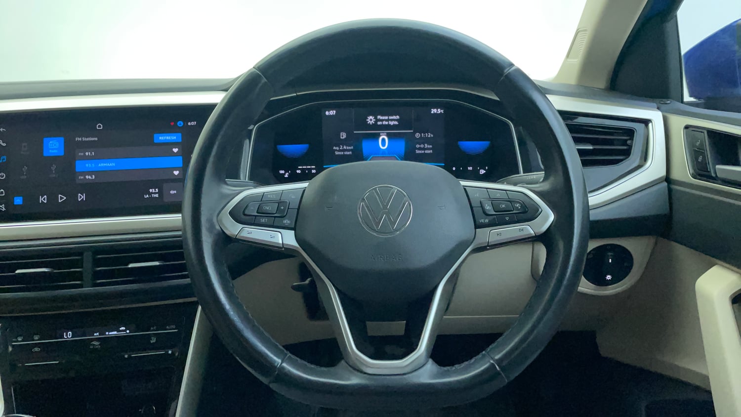 Used 2023 Volkswagen Virtus Topline 1.0 TSI MT Petrol Manual interior STEERING VIEW
