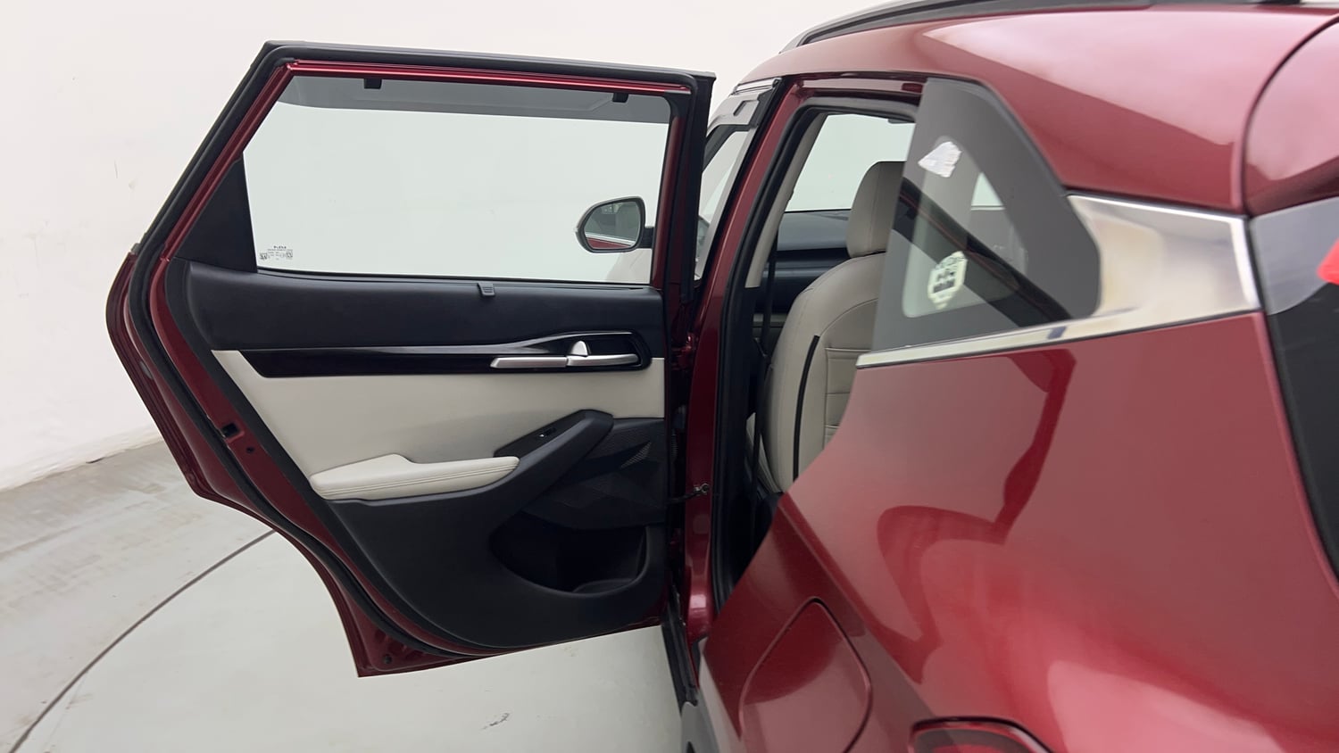 Used 2022 kia Seltos HTX 1.5 IVT Petrol Automatic interior LEFT REAR DOOR OPEN VIEW