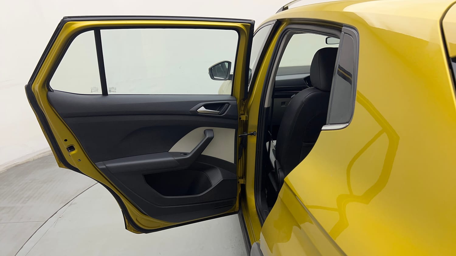 Used 2022 Volkswagen Taigun Topline 1.0 TSI AT Petrol Automatic interior LEFT REAR DOOR OPEN VIEW