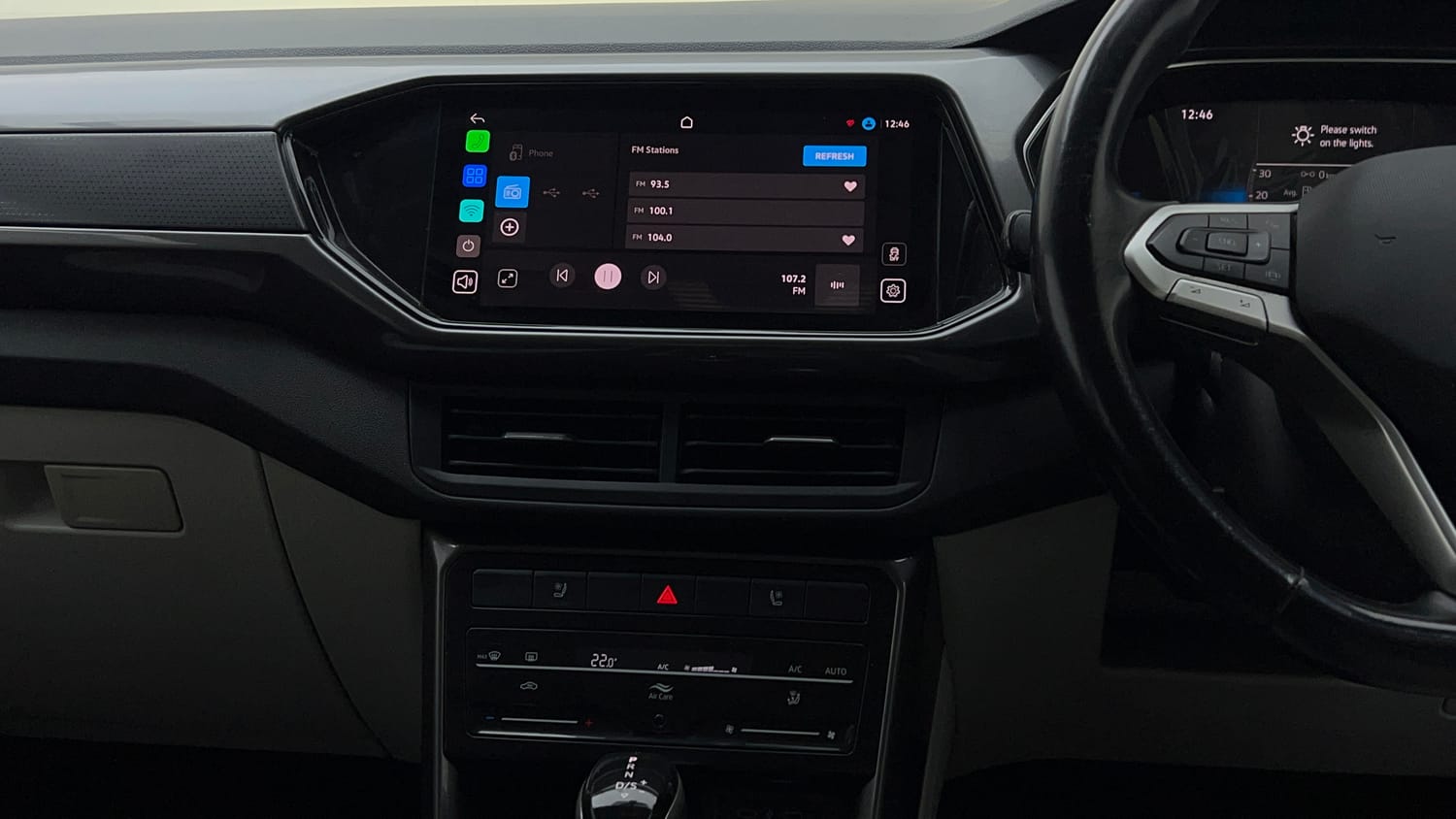 Used 2022 Volkswagen Taigun Topline 1.0 TSI AT Petrol Automatic interior MUSIC SYSTEM & AC CONTROL VIEW