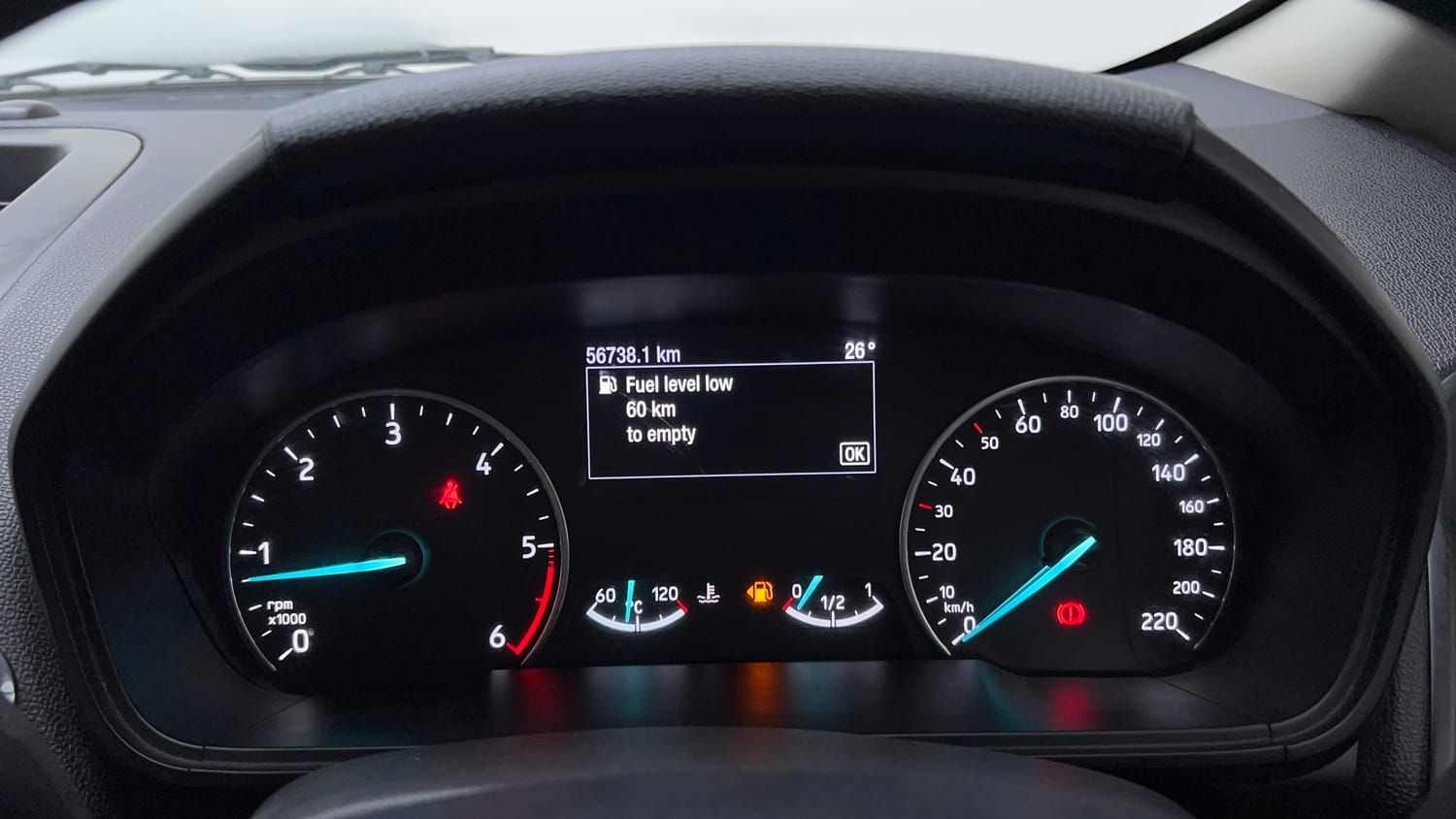 Used 2019 Ford EcoSport Titanium 1.5L TDCi Diesel Manual interior CLUSTERMETER VIEW