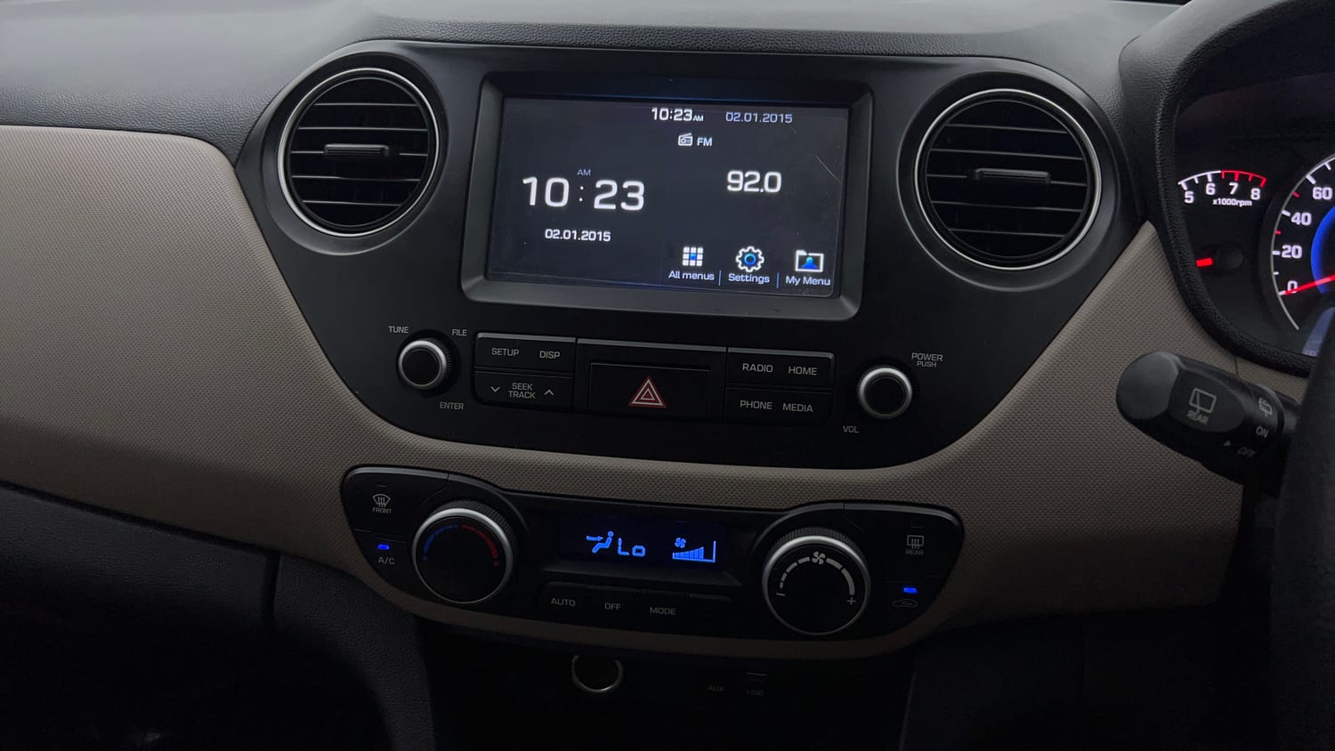 Used 2017 Hyundai Grand i10 Asta 1.2 Kappa VTVT Petrol Manual interior MUSIC SYSTEM & AC CONTROL VIEW