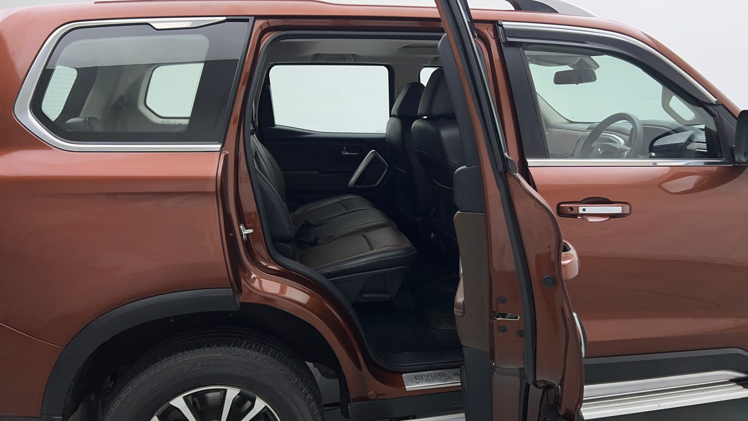 Used 2023 Mahindra Scorpio N Z8 L Petrol MT 7 STR Petrol Manual interior RIGHT SIDE REAR DOOR CABIN VIEW