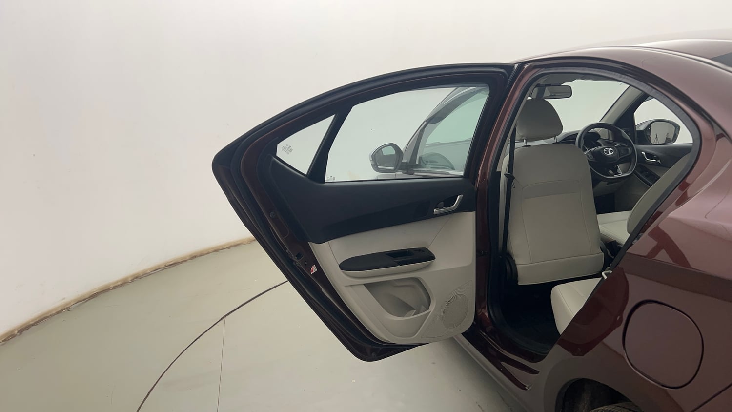 Used 2023 Tata Tigor XZA Plus Leatherette Pack Petrol Automatic interior LEFT REAR DOOR OPEN VIEW