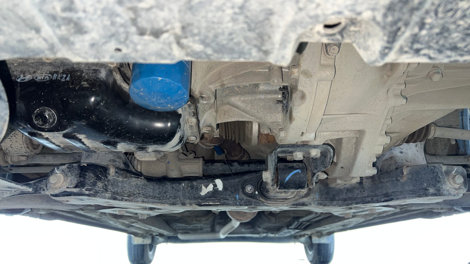 Used 2022 Hyundai Grand i10 Nios Sportz 1.2 Kappa VTVT Petrol Manual extra FRONT LEFT UNDERBODY VIEW
