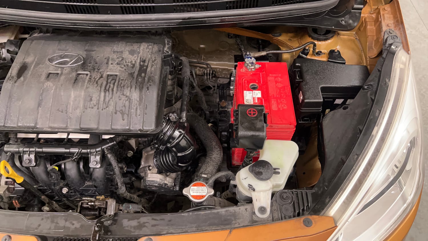 Used 2014 Hyundai Grand i10 Sportz 1.2 Kappa VTVT Petrol Manual engine ENGINE LEFT SIDE VIEW