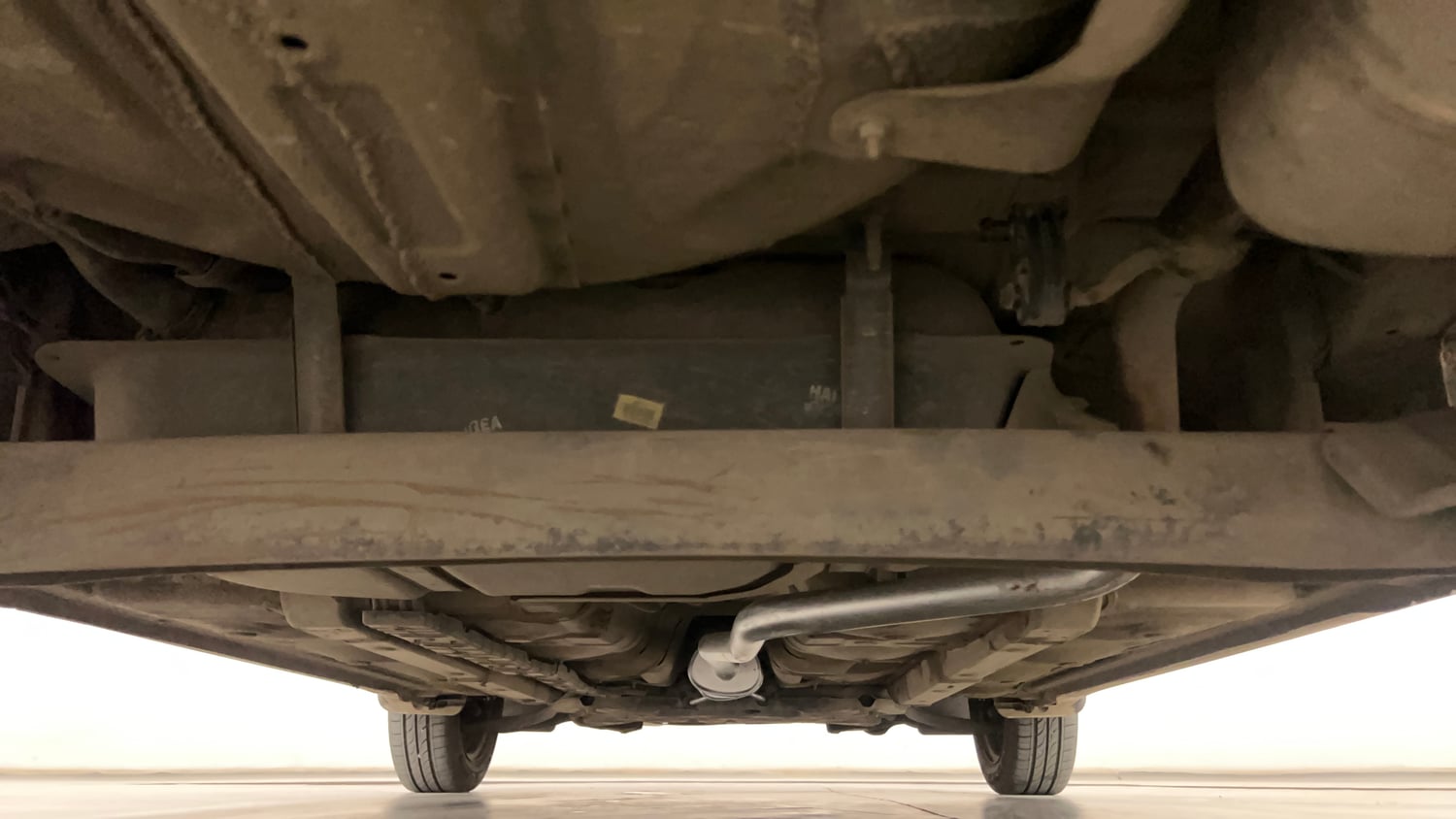 Used 2014 Hyundai Grand i10 Sportz 1.2 Kappa VTVT Petrol Manual extra REAR UNDERBODY VIEW (TAKEN FROM REAR)
