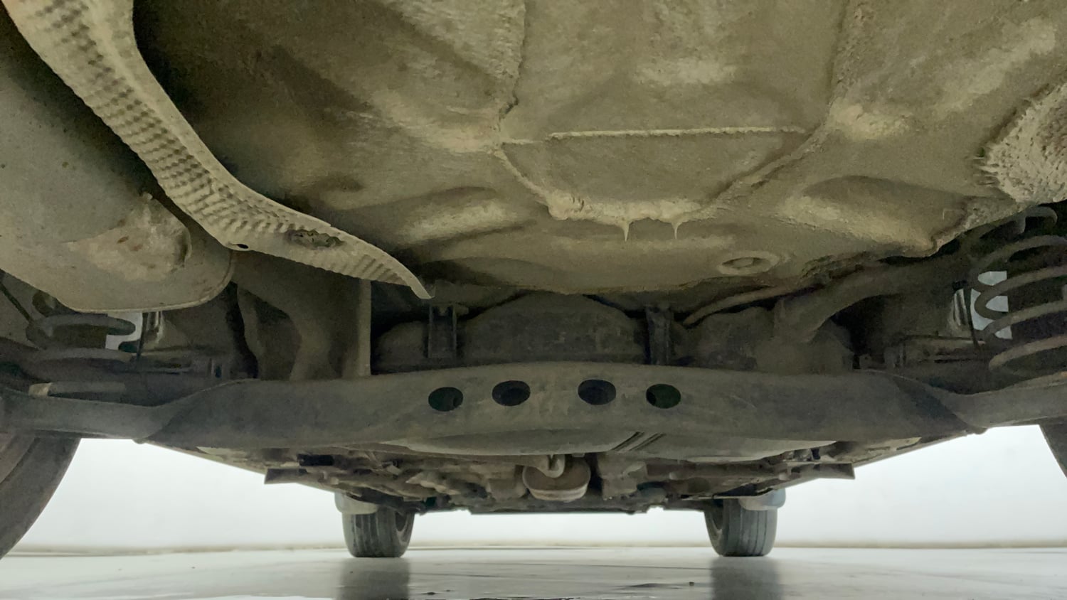 Used 2023 Volkswagen Virtus Topline 1.0 TSI MT Petrol Manual extra REAR UNDERBODY VIEW (TAKEN FROM REAR)