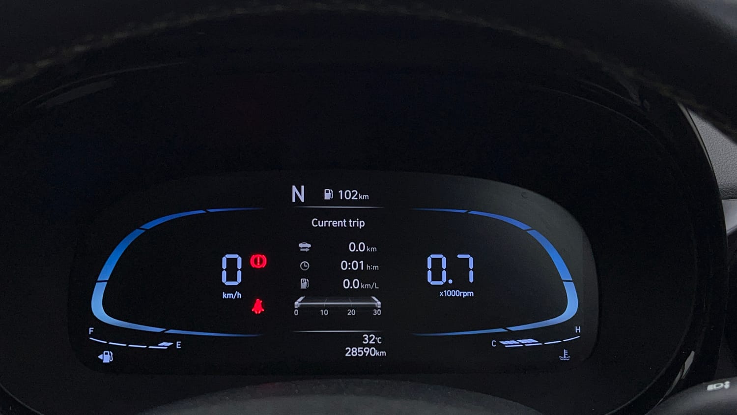 Used 2023 Hyundai Exter SX (O) Connect 1.2 AMT Petrol Automatic interior CLUSTERMETER VIEW