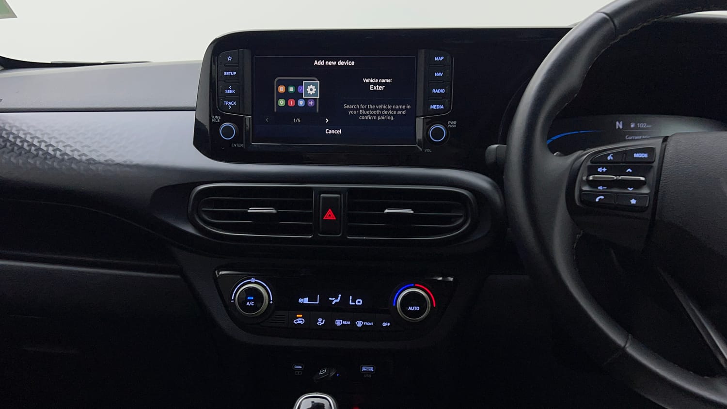 Used 2023 Hyundai Exter SX (O) Connect 1.2 AMT Petrol Automatic interior MUSIC SYSTEM & AC CONTROL VIEW
