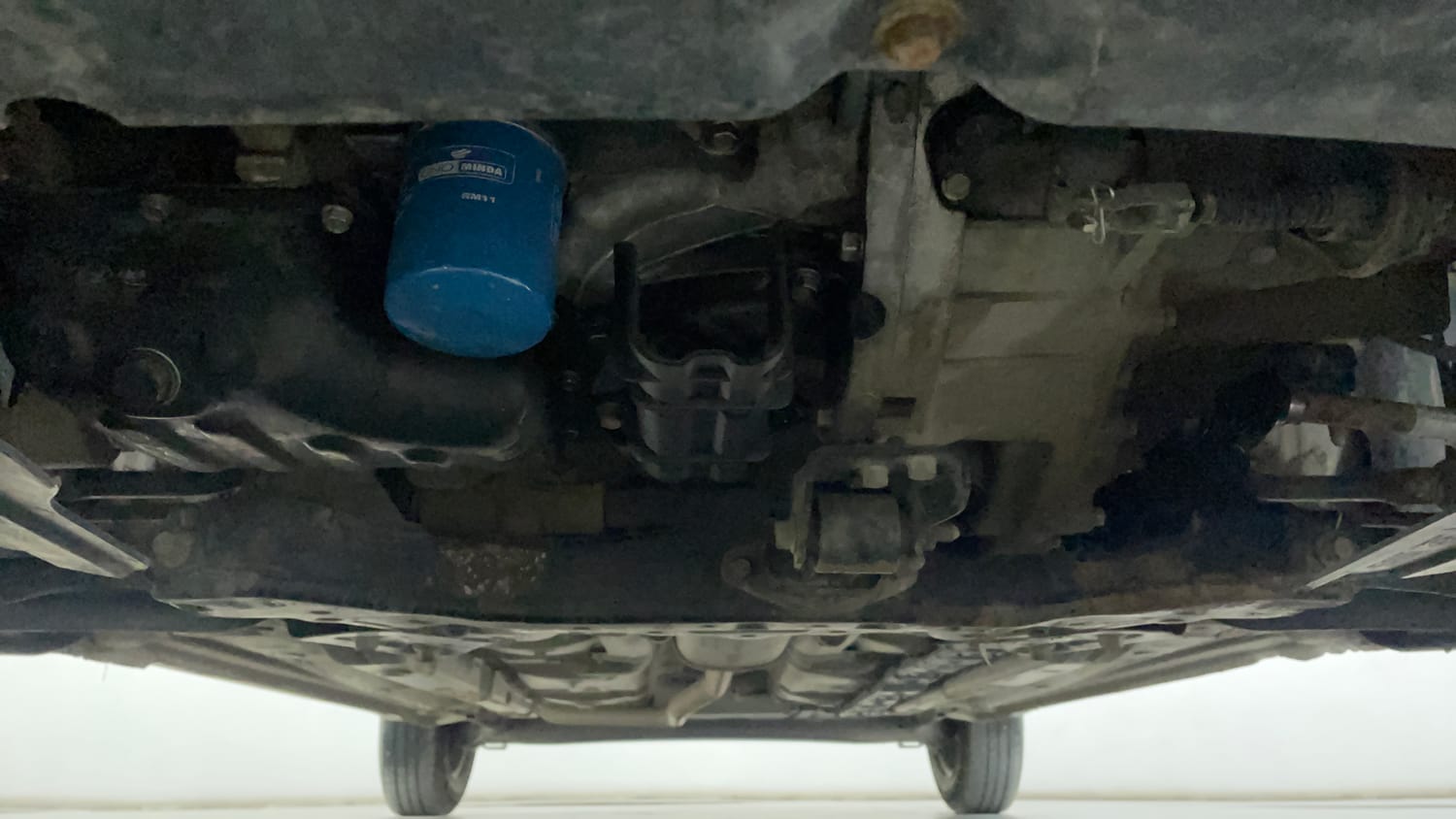 Used 2018 Hyundai Grand i10 Magna 1.2 Kappa VTVT Petrol Manual extra FRONT LEFT UNDERBODY VIEW