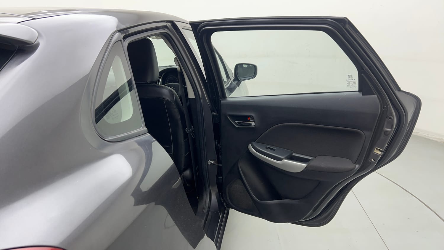 Used 2017 Maruti Suzuki Baleno Delta 1.2 Petrol Manual interior RIGHT REAR DOOR OPEN VIEW