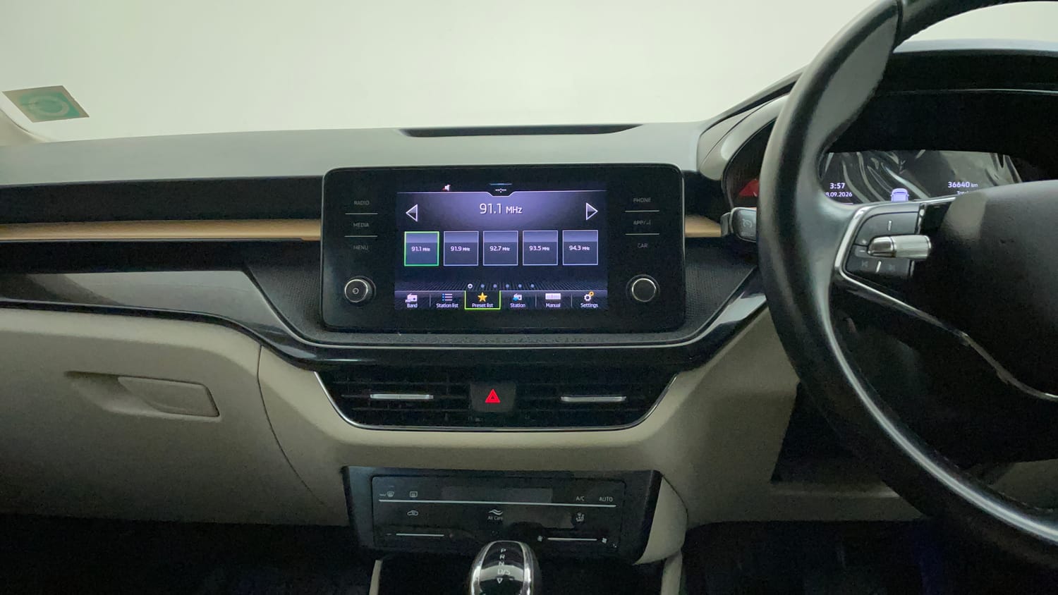 Used 2023 Skoda Slavia Style 1.5L TSI DSG Petrol Automatic interior MUSIC SYSTEM & AC CONTROL VIEW
